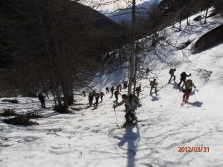 il ripido pendio iniziale