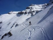 il basso, traverso per uscire dal canale di salita