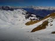 Pendio da scendere col Bianco sullo sfondo