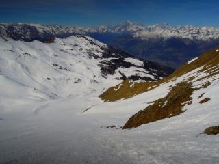 Pendio da scendere col Bianco sullo sfondo