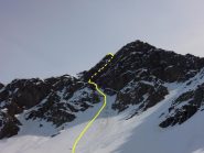 Vetta con percorso di salita