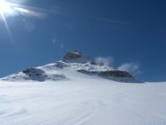 la vetta dall'inizio del ghiacciaio