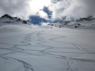 il pendio finale con le nostre firme...spettacolo!!!