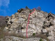 LA PARETE CON LA LINEA DI SALITA