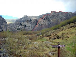 la cresta nella sua interezza