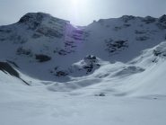 il pendio finale visto da quota 2400 m circa