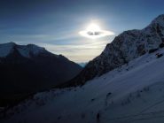 Strane nuvole con le montagne della Val Vigezzo all'orizzonte