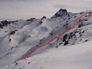 parte alta della prima discesa dalla Ciabert