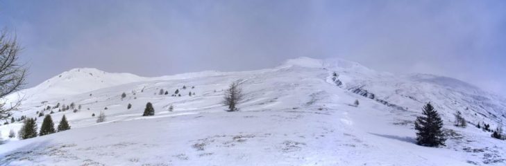 neve scarsa  causa vento ,solo in alto migliora....