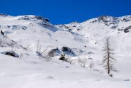 verso il colle del Sabbione, sulla destra l'imbocco per la valletta lunga