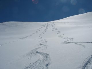 discesa a tre nella parte alta