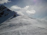 arrivo al colle, con vento forte