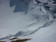 la nostra traccia vista dalla vetta