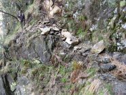 Tratto franoso sul tracciato tra Orfalecchio e Ponte Velina 