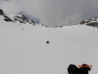 in discesa visibilita' buona e neve accettabile