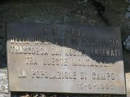 Targa Ricordo all'Alpe Loetto