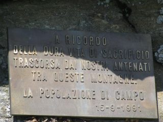 Targa Ricordo all'Alpe Loetto