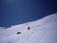 la discesa del ripido canale con frattura del manto....