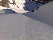 Il canalino più ripido visto da sopra