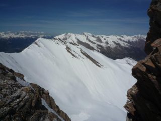 Dall'anticima del Siguret  sguardo verso le nostre firme sul Cuguret