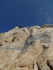 la calata per raggiungere l'attacco