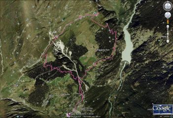 Il percorso visualizzato su Googlearth