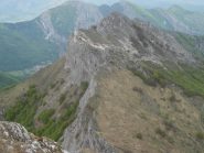 Dalla vetta, vista verso le Rocce della Scregna