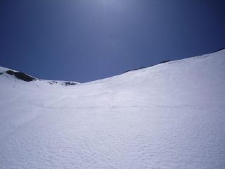 la mia firma di discesa  dalla vetta verso il colletto...