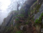 tra la nebbia vecchie tracce di mulattiera x l'alpe pian di sopra