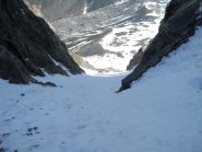 La discesa per il canalino dei Torinesi