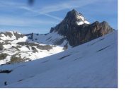 Il Pic de la  Mouliniere dal vallone di salita.