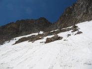 Claudio sta completando la discesa del canale est