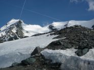 Itinerario di salita visto dal bivacco