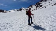 all'inizio del tratto innevato a quota 2400 m. verso la 