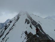 Skiroll in arrivo sull'anticima dell'Aiguillette