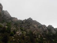 Parte della Cresta vista dal sentiero di discesa lungo il torrente