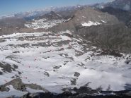 a grandi linee l'itinerario dalla Breche verso la cima