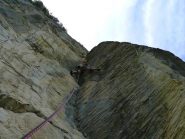 Lorenzo nel diedro del secondo tiro