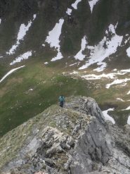 il percorso più esposto in cresta....