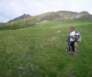 l'arrivo all'alpe Fontaney fra prati di viole....