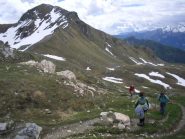 in vista della cresta del Morion....