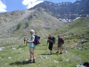 l'arrivo sopra l'alpe Chaussettaz....