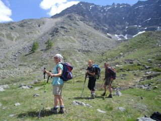 l'arrivo sopra l'alpe Chaussettaz....