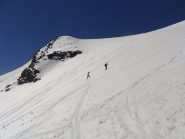 sulla parte alta del ghiacciaio