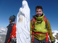 io (dx), Matteo e 2 kg di crema solare in vetta al Gran Paradiso