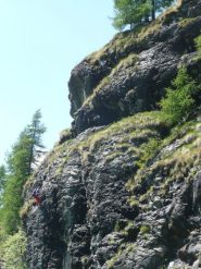 Andrea sul verticale dopo lo spigolo della nera