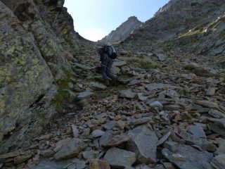 sul ripido canale di salita