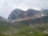 in rosso avvicinamento dal lago la manica. in giallo la cresta.