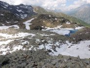salendo alla bocchetta, al centro Irgilhorn ed a sx la cresta del Tschawinerhorn