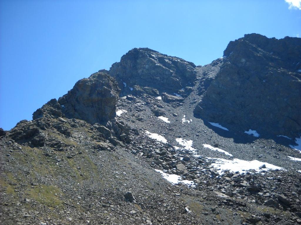 La cresta vista dal colle Orsiera, sulla sx il grande gendarme